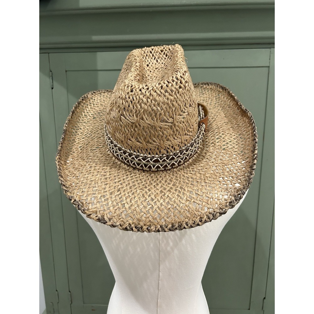 Bailey U-Rollit Straw Cowboy Hat  "New West" Size 7 1/4 W/ Nice Band Western